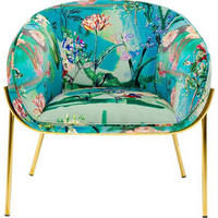SESSEL in Flachgewebe Blau, Grün, Lila, Multicolor, Rotbraun  - Blau/Rotbraun, Design, Textil/Metall (76/73/68cm) - Ambia Home