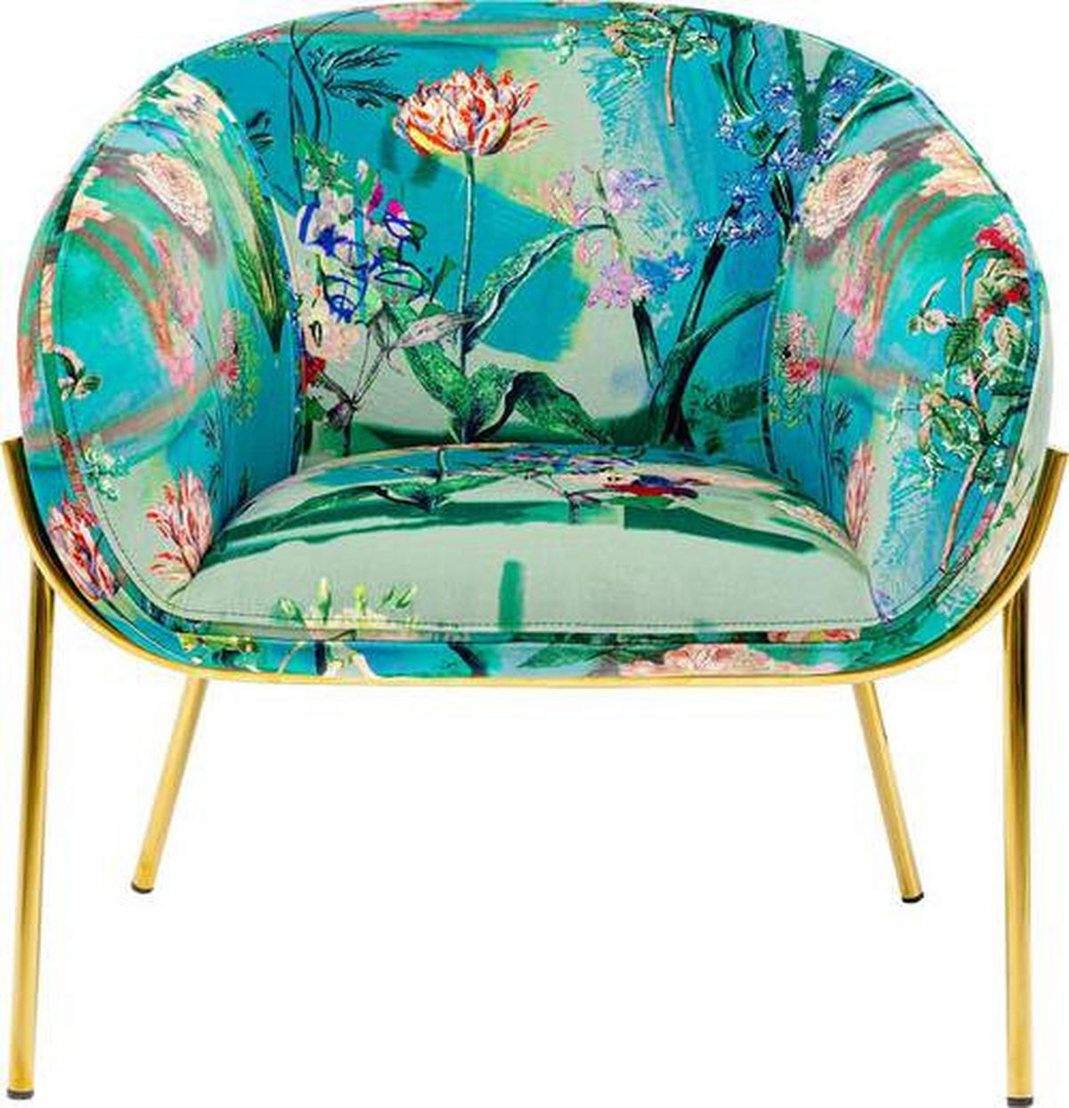 SESSEL in Flachgewebe Blau, Grün, Lila, Multicolor, Rotbraun  - Blau/Rotbraun, Design, Textil/Metall (76/73/68cm) - Ambia Home