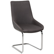 SCHWINGSTUHL in Metall, Textil Dunkelgrau, Edelstahlfarben - Edelstahlfarben/Dunkelgrau, Design, Textil/Metall (52,5/93/63,5cm) - Novel