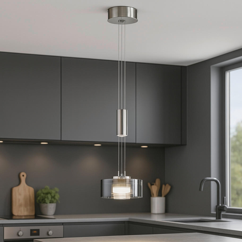 LED-PENDELLAMPA Lavin 20/100-160 cm  - svart, Design, metall (20/100-160cm) - Fischer & Honsel