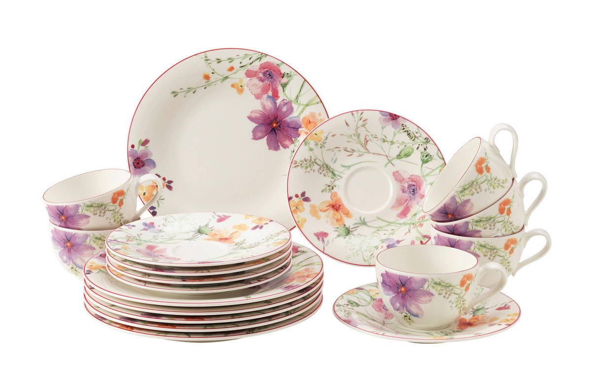 KÁVOVÝ SERVIS, 18-dielne, porcelán - viacfarebná, Basics, keramika (34/20/33cm) - Villeroy & Boch