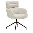 ARMLEHNSTUHL  in Eisen Webstoff  - Beige/Schwarz, Design, Textil/Metall (62/92/65cm) - Dieter Knoll