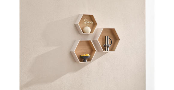 WANDREGALSET 30-37/26-32/9-12 cm  - Kaschmir/Eichefarben, Basics, Holzwerkstoff (30-37/26-32/9-12cm) - Xora