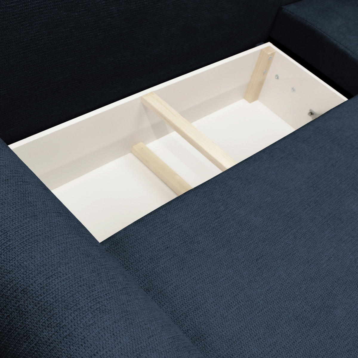 ECKSOFA in Struktur Dunkelblau  250/160 cm  - Schwarz/Dunkelblau, Design, Kunststoff/Textil (250/160cm) - MID.YOU
