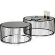 BEISTELLTISCHSET in Metall, Glas 60-69,5/60-69,5/30,5-33,5 cm - Schwarz, LIFESTYLE, Glas/Metall (60-69,5/60-69,5/30,5-33,5cm) - Ambia Home