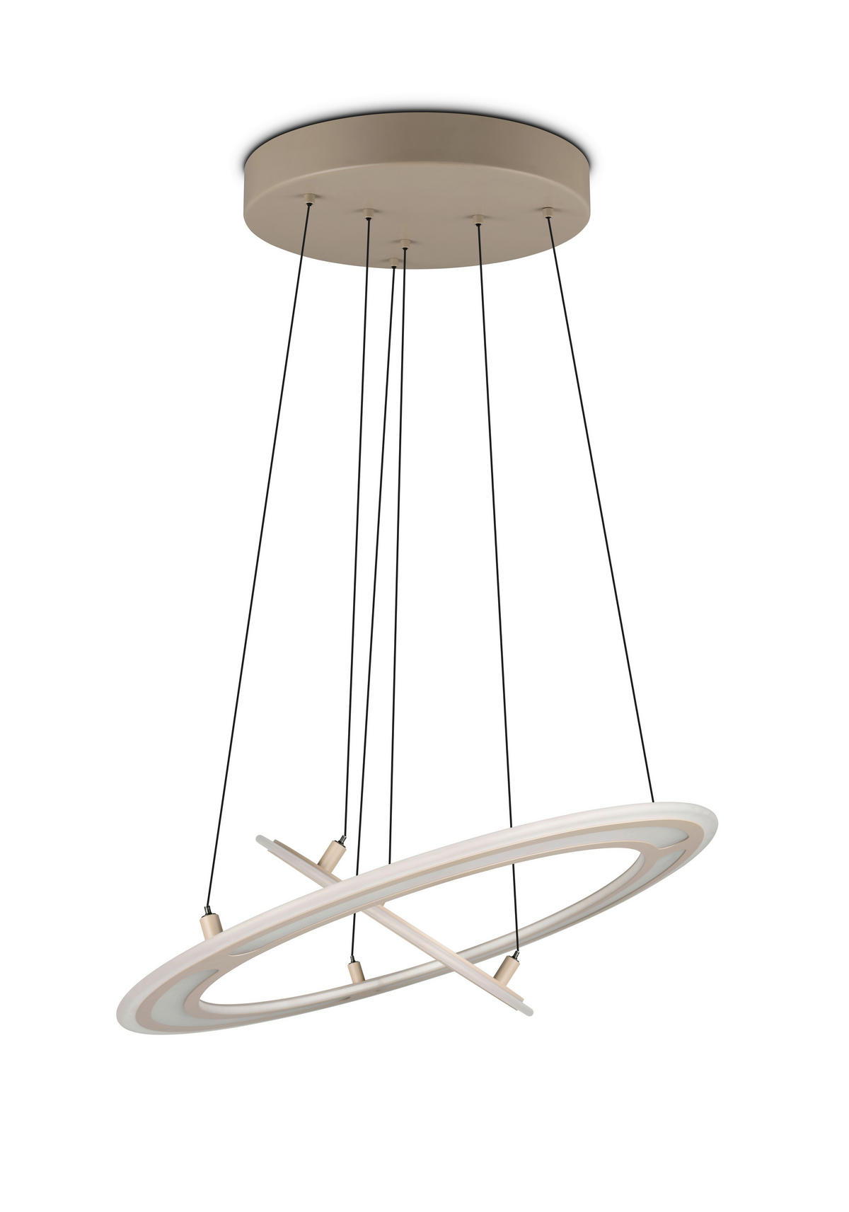LED-HÄNGELEUCHTE Cromer 72,5/200 cm  - Beige/Grau, Design, Metall (72,5/200cm) - Trio Leuchten