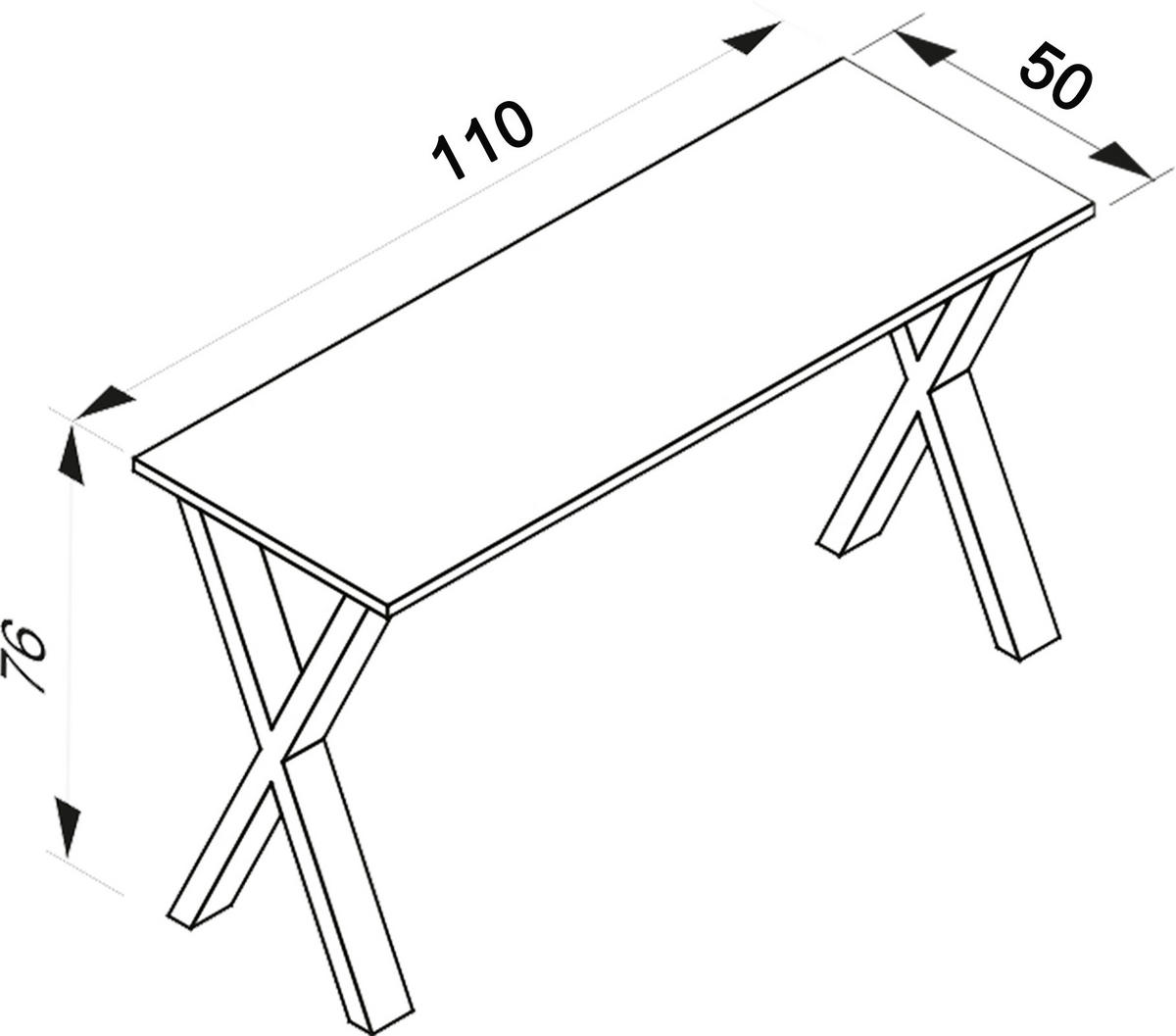 SCHREIBTISCH 140/50/76 cm Schwarz, Honigeiche   - Honigeiche/Silberfarben, Design, Holzwerkstoff/Metall (140/50/76cm) - MID.YOU