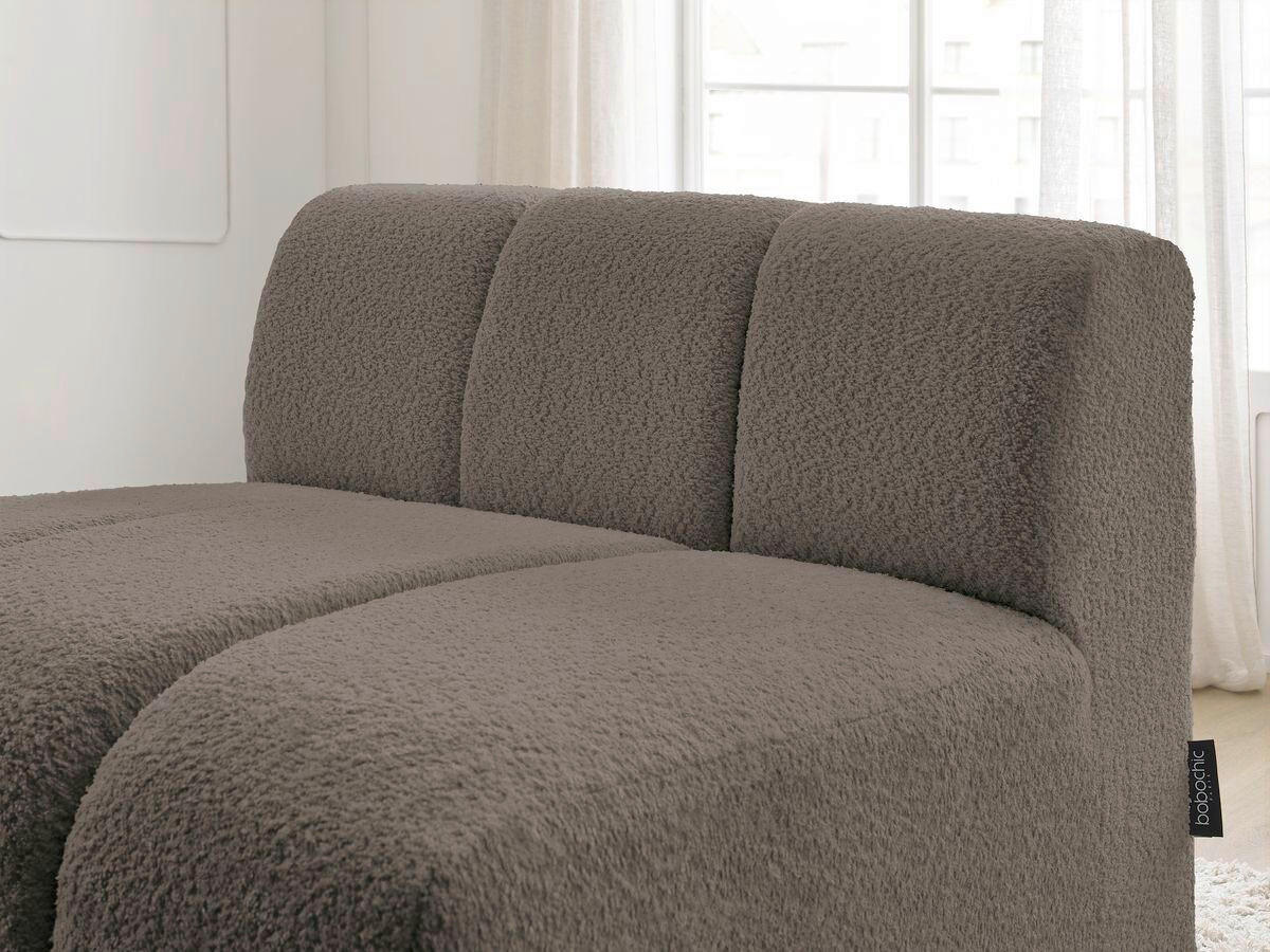 SOFAELEMENT ANNECY Bouclé Taupe  - Taupe/Schwarz, MODERN, Kunststoff/Textil (91/72/91cm)