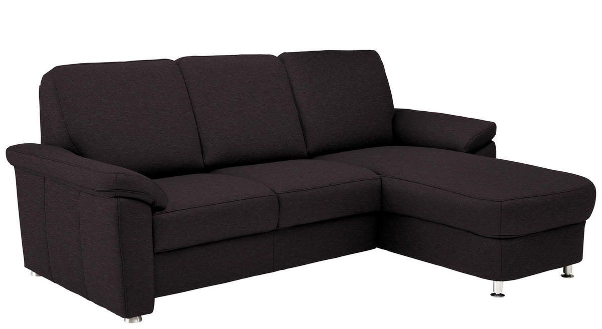 ECKSOFA in Flachgewebe Anthrazit  - Chromfarben/Anthrazit, Konventionell, Textil/Metall (250/163cm) - Beldomo System