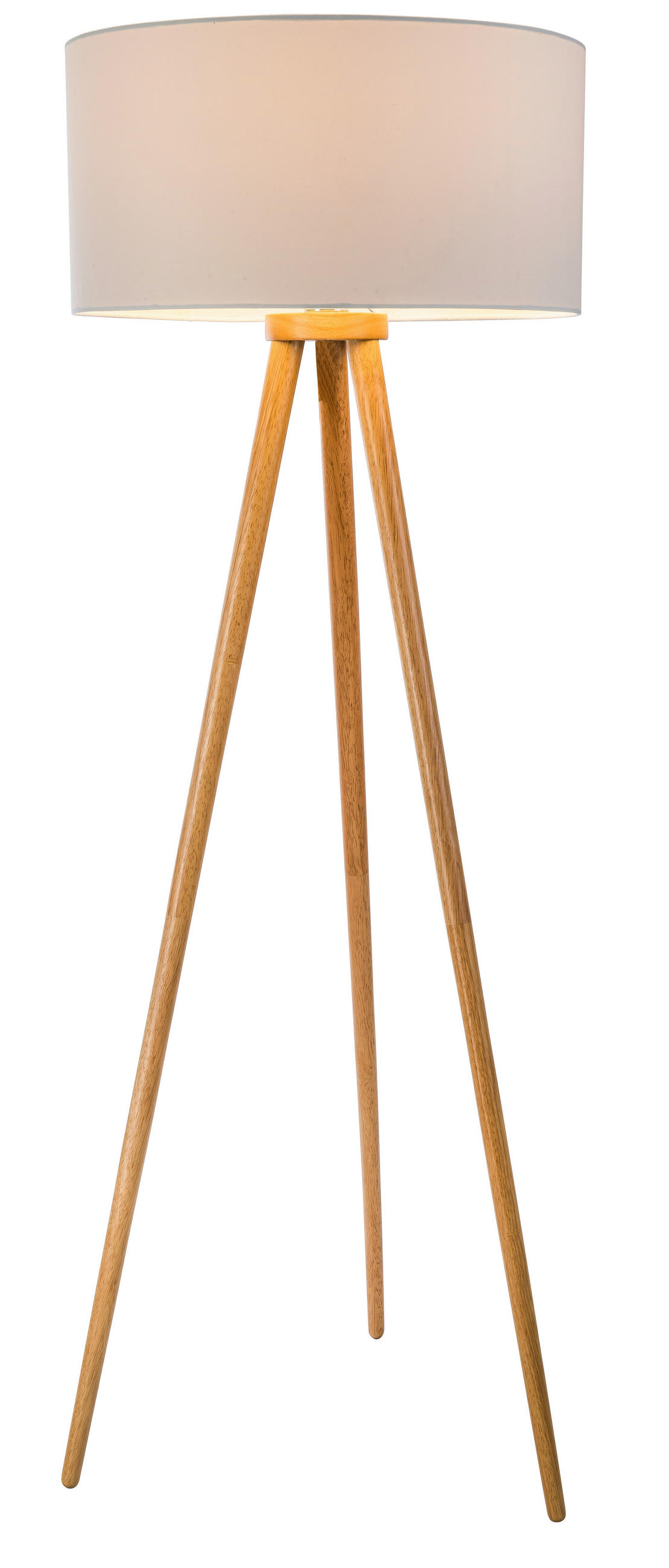 STEHLEUCHTE 50/150 cm    - Eschefarben/Weiß, Natur, Holz/Textil (50/150cm) - Globo