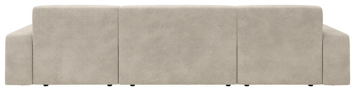 WOHNLANDSCHAFT in Cord Creme  - Creme/Schwarz, Modern, Kunststoff/Textil (162/329/162cm) - Trendmanufaktur