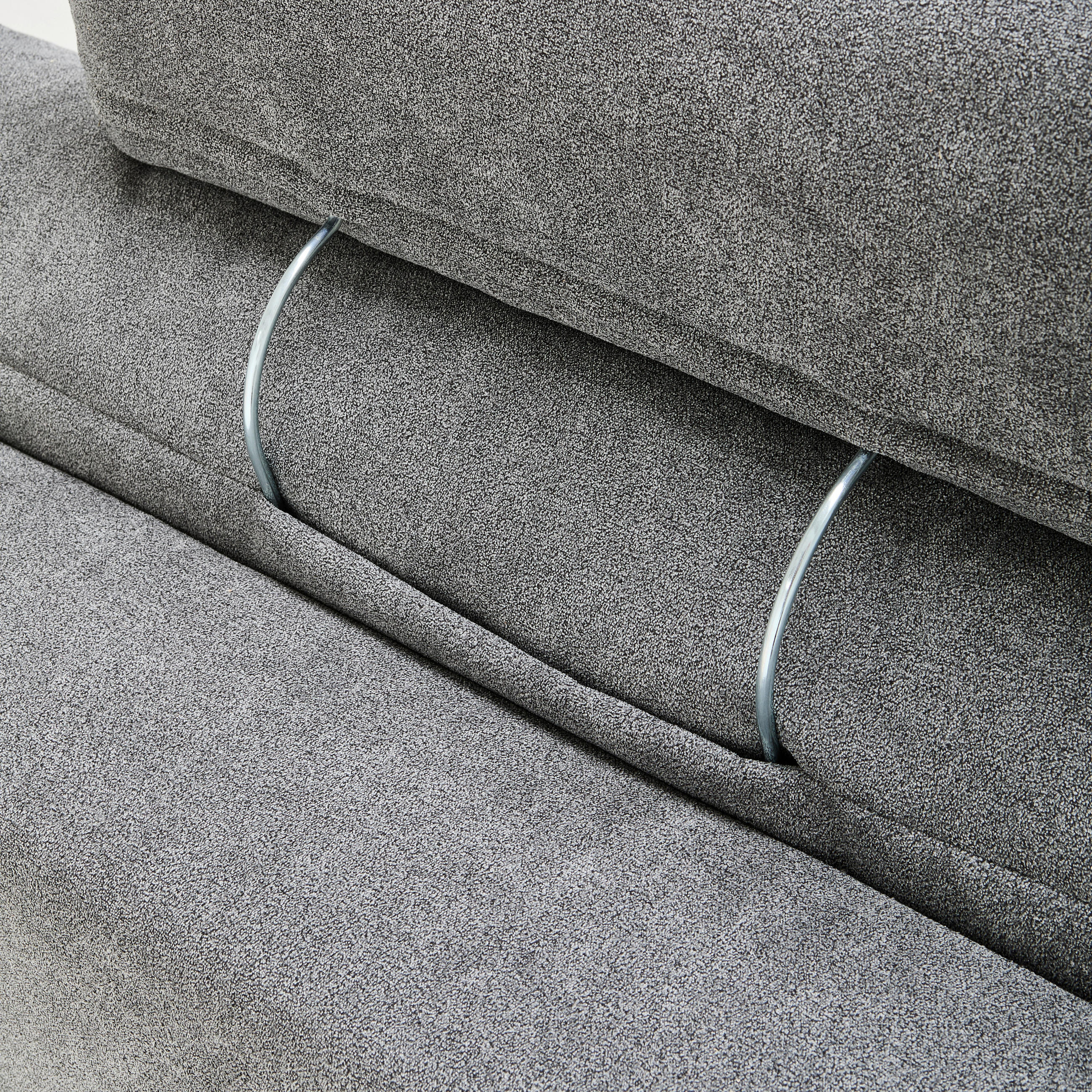 WOHNLANDSCHAFT Dunkelgrau Velours  - Chromfarben/Dunkelgrau, KONVENTIONELL, Kunststoff/Textil (198/363/170cm) - Hom`in