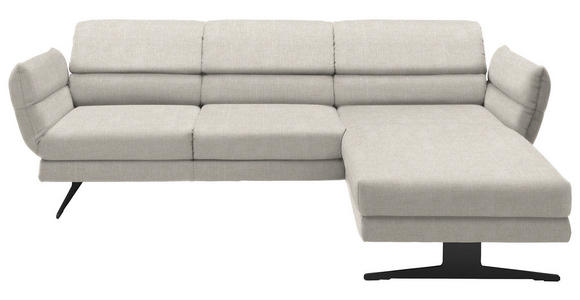 ECKSOFA  in Flachgewebe Naturfarben  279-327/176-217 cm  - Schwarz/Naturfarben, Design, Textil/Metall (279-327/176-217cm) - Dieter Knoll