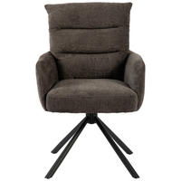 ARMLEHNSTUHL  in Eisen Webstoff  - Schwarz/Grau, MODERN, Textil/Metall (57/95/65cm) - MID.YOU