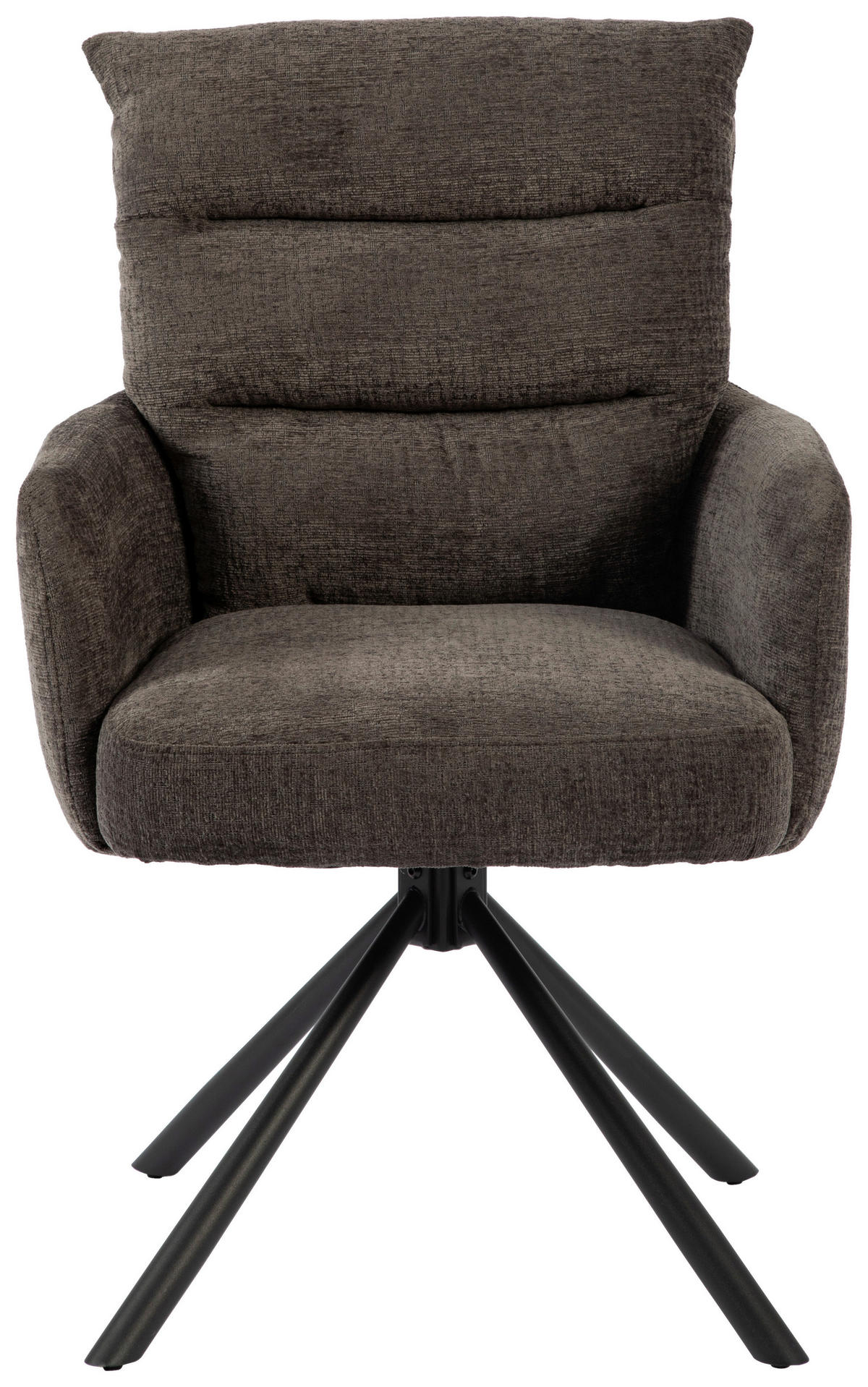 ARMLEHNSTUHL  in Eisen Webstoff  - Schwarz/Grau, MODERN, Textil/Metall (57/95/65cm) - MID.YOU