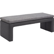 SITZBANK in Textil Grau - Schwarz/Grau, Design, Textil (143/52/50cm) - NOVEL