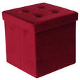 SITZBOX in Textil, Holzwerkstoff Bordeaux  - Bordeaux, MODERN, Holzwerkstoff/Textil (38/38/38cm) - Carryhome