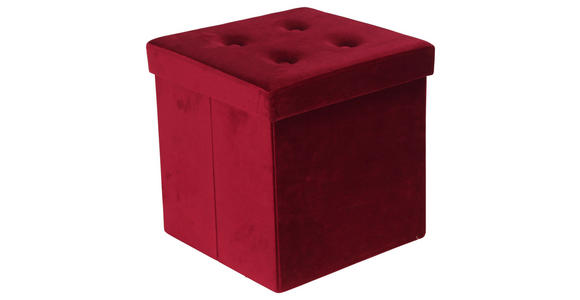 SITZBOX in Textil, Holzwerkstoff Bordeaux  - Bordeaux, MODERN, Holzwerkstoff/Textil (38/38/38cm) - Carryhome
