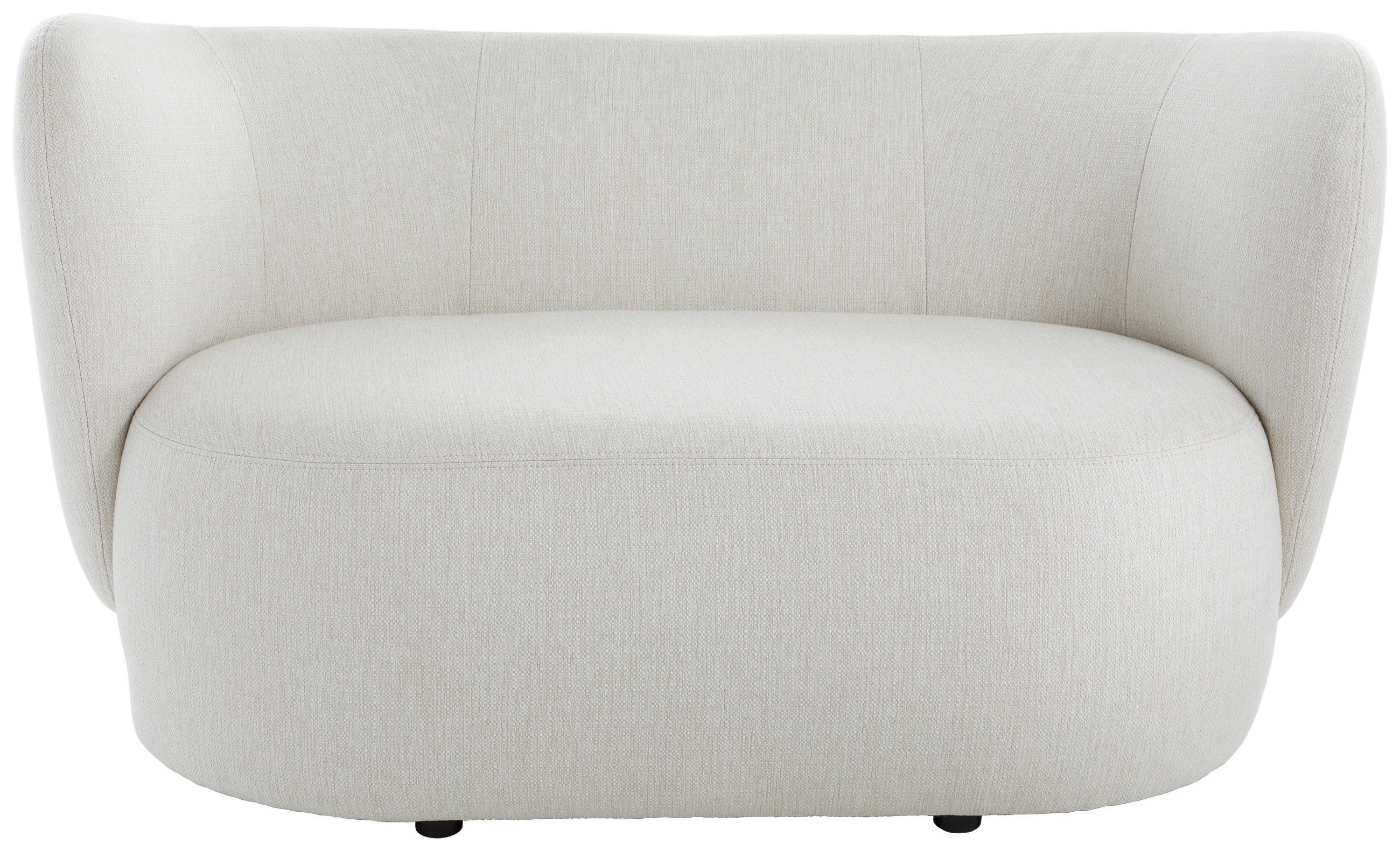 2-SITZER-SOFA in Bouclé Creme - Creme/Schwarz, KONVENTIONELL, Kunststoff/Textil (154/80/84cm) - Livetastic