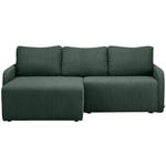 ECKSOFA in Cord Dunkelgrün  - Dunkelgrün/Schwarz, KONVENTIONELL, Kunststoff/Textil (217/146cm) - Carryhome