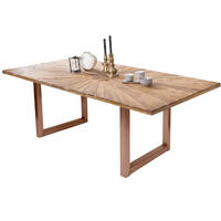 ESSTISCH 160/90/78 cm Echtholz  Holz, Metall rechteckig Braun, Naturfarben  - Braun/Naturfarben, MODERN, Holz/Metall (160/90/78cm) - MID.YOU