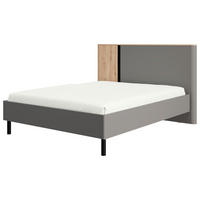 BETT 180/200 cm,  in Graphitfarben, Schwarz, Eiche Artisan,  - Graphitfarben/Schwarz, MODERN, Metall (180/200cm) - MID.YOU