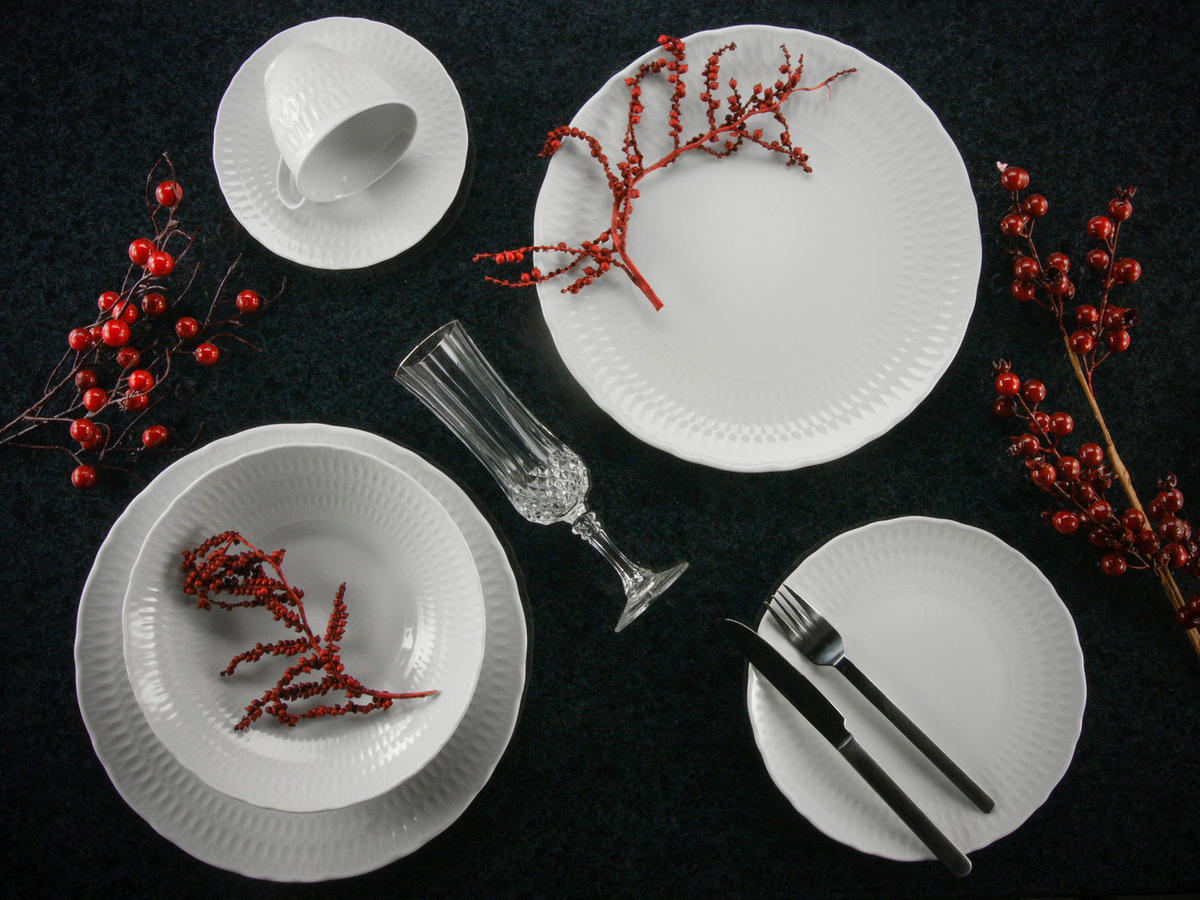 JÍDELNÍ SOUPRAVA, porcelán - bílá, Trend, keramika (36,5/36,5/34,5cm) - Creatable