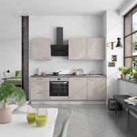KÜCHENBLOCK Riva 240 cm  in Grau, Schieferfarben  - Schieferfarben/Edelstahlfarben, MODERN, Holzwerkstoff/Metall (240cm) - Nobilia