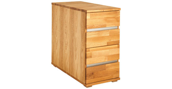 ANSTELLCONTAINER 40/75/80 cm - Wildeiche/Edelstahlfarben, KONVENTIONELL, Holz/Metall (40/75/80cm) - Linea Natura