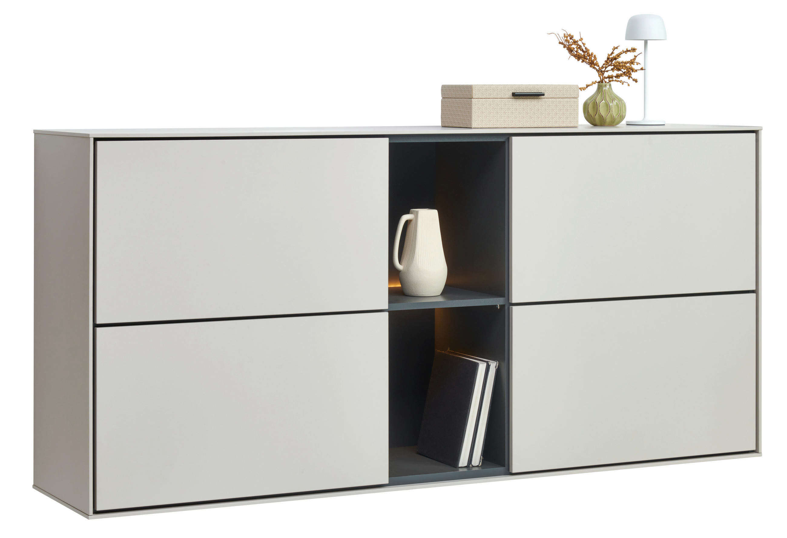 SCHUHSCHRANK Graphitfarben, Kaschmir  - Kaschmir/Graphitfarben, Design, Holzwerkstoff (170/81/41cm) - Voleo