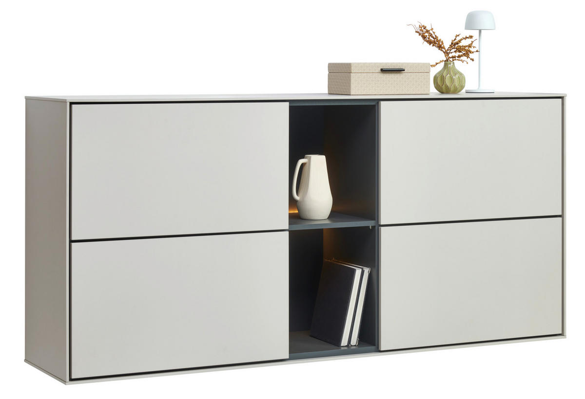 SCHUHSCHRANK Graphitfarben, Kaschmir  - Kaschmir/Graphitfarben, Design, Holzwerkstoff (170/81/41cm) - Voleo