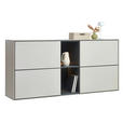 SCHUHSCHRANK VOLEO RENO  in 170/81/41 cm  - Kaschmir/Graphitfarben, Design, Holzwerkstoff (170/81/41cm) - Voleo