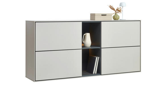 SCHUHSCHRANK VOLEO RENO  in 170/81/41 cm  - Kaschmir/Graphitfarben, Design, Holzwerkstoff (170/81/41cm) - Voleo