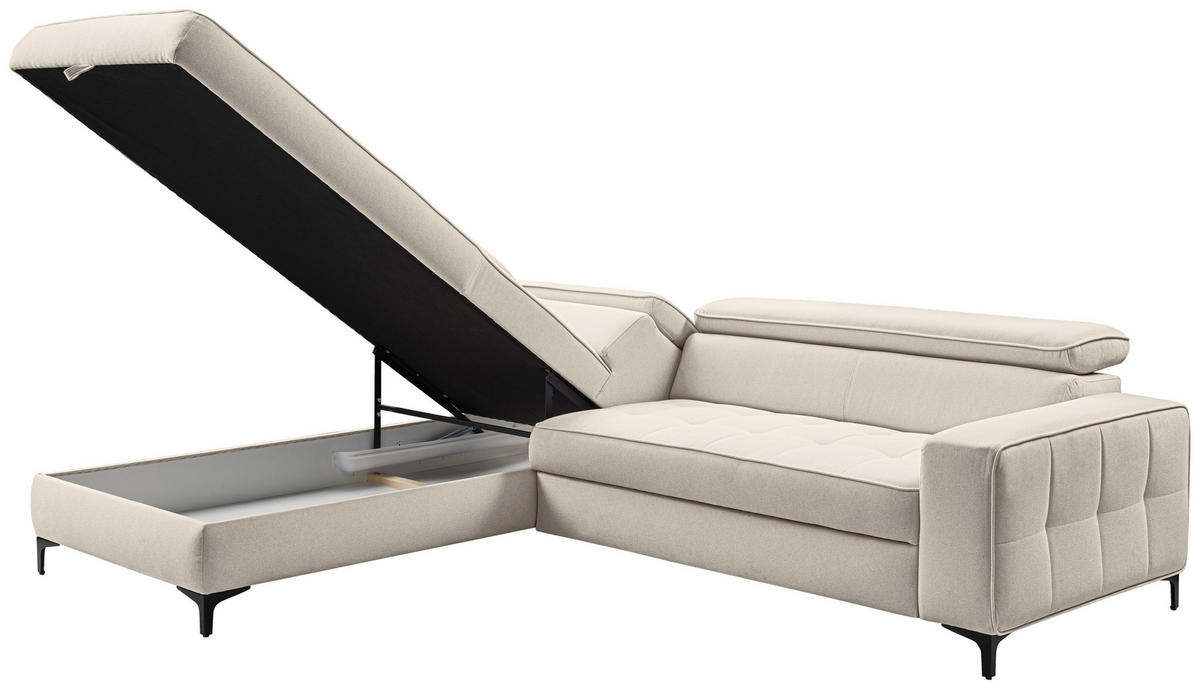 ECKSOFA  in Struktur Grau  203/251 cm  - Schwarz/Grau, Design, Textil/Metall (203/251cm) - MID.YOU