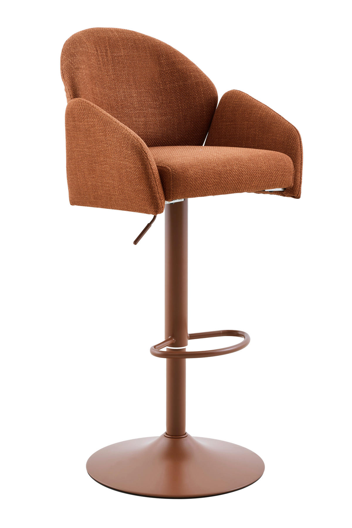 BARHOCKER-SET Webstoff Rotbraun Stahl Stoffauswahl, Sitzfläche 360° drehbar  - Rotbraun, MODERN, Textil/Metall (53/96-117/57cm) - MID.YOU