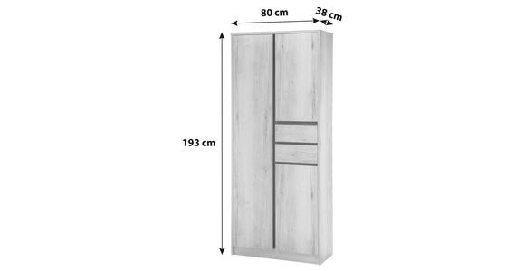 SCHRANK in Eichefarben - Eichefarben, Design, Holzwerkstoff (80/193/38cm) - Xora