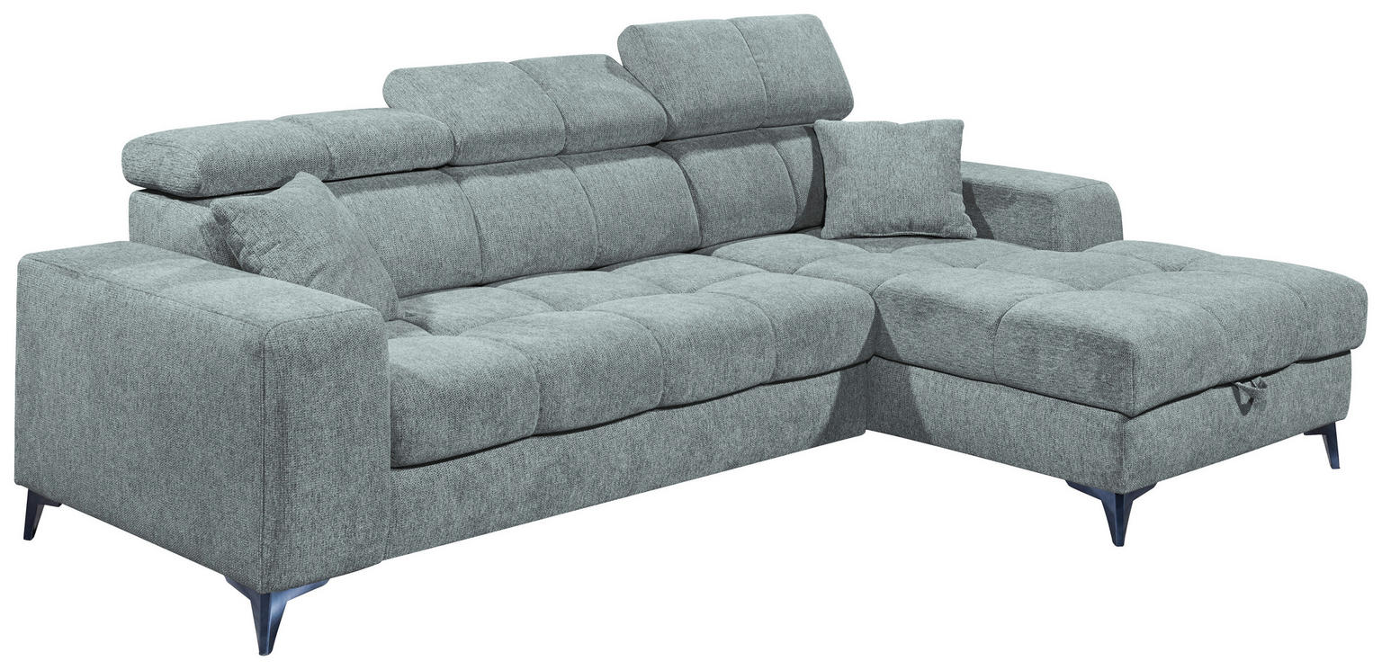ECKSOFA Hellblau Chenille - weiches Design