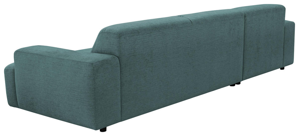 ECKSOFA 184/294 cm  in Flachgewebe Petrol Rücken echt  184/294 cm  - Petrol/Schwarz, KONVENTIONELL, Kunststoff/Textil (184/294cm) - Hom`in