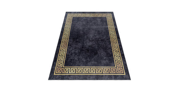 FLACHWEBETEPPICH 120/170 cm Fiesta Schwarz, Goldfarben - Goldfarben/Schwarz, Design, Leder/Textil (120/170cm) - Novel