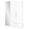 KLEIDERSCHRANK 3-türig Weiß  - Edelstahlfarben/Weiß, Design, Glas/Holzwerkstoff (151,3/213,6/59,3cm) - Cantus