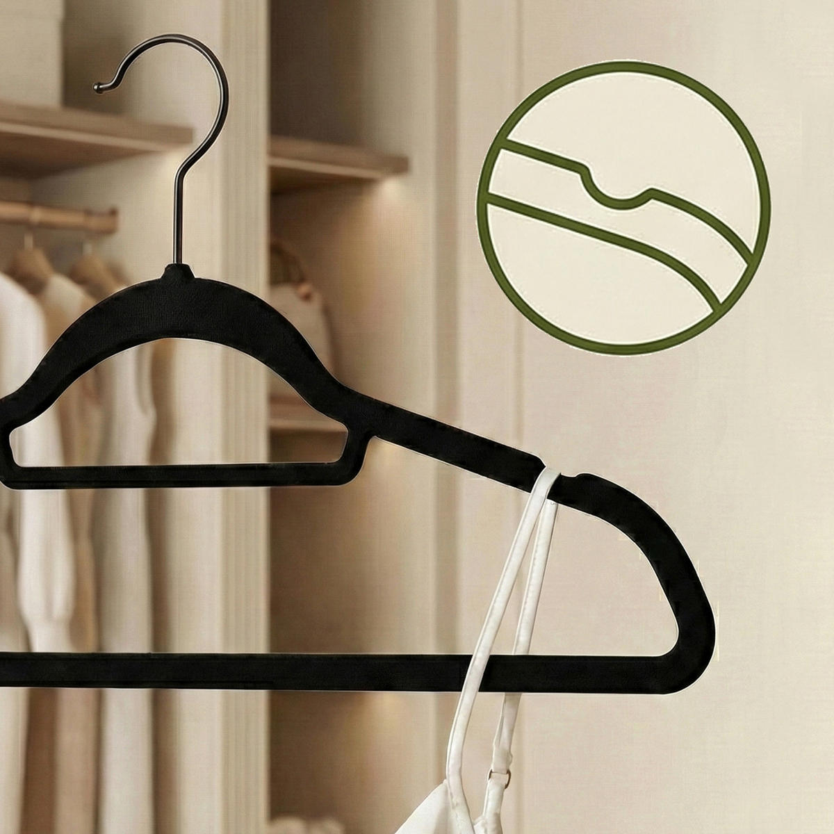 KLEIDERBÜGELSET Metall, Kunststoff, Textil  - Schwarz, Trend, Kunststoff/Textil (43,5/22,5/9cm) - Boxxx