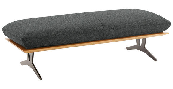 HOCKERBANK in Holz, Textil Graubraun - Graubraun/Schwarz, Design, Holz/Textil (150/43/60cm) - Dieter Knoll