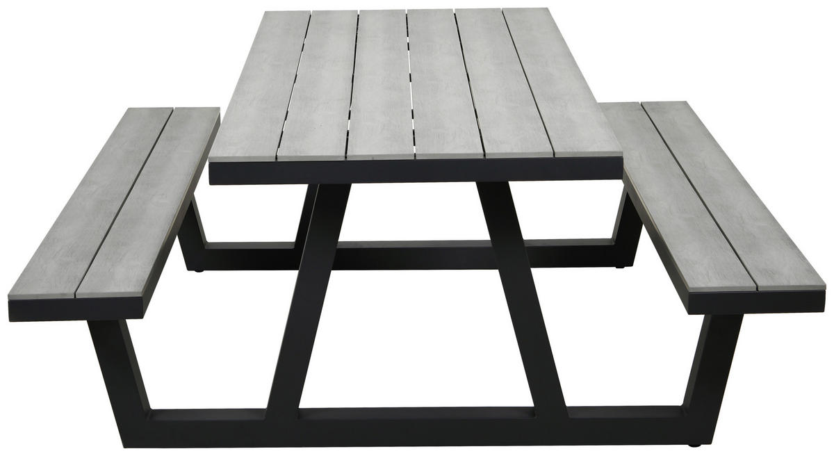 GARTENTISCHGRUPPE Stahl  - Anthrazit/Grau, Basics, Kunststoff/Metall - Ambia Garden