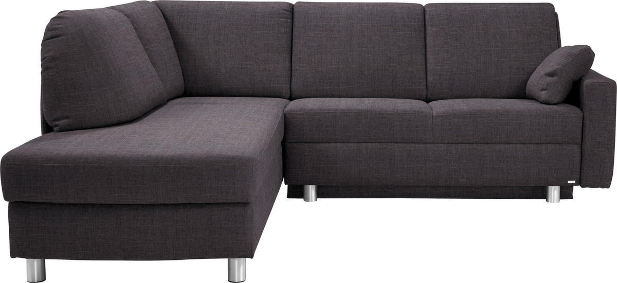 ECKSOFA in Chenille Schieferfarben, Dunkelgrau  208/227 cm  - Schieferfarben/Dunkelgrau, KONVENTIONELL, Textil/Metall (208/227cm) - Sedda