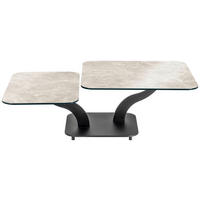 COUCHTISCH in Metall, Keramik 85-140/85/40 cm  - Anthrazit, Design, Keramik/Metall (85-140/85/40cm) - Naos