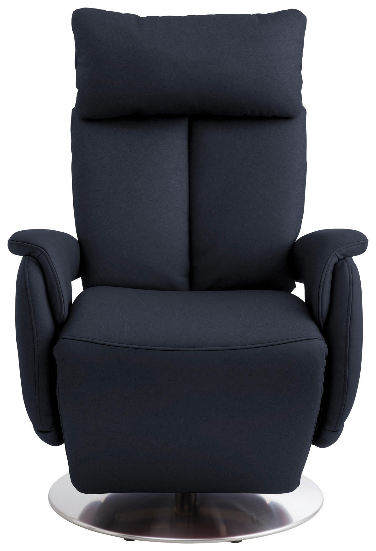 RELAXSESSEL in Leder Dunkelblau  - Edelstahlfarben/Dunkelblau, Konventionell, Leder/Metall (78/110/81cm) - Cantus