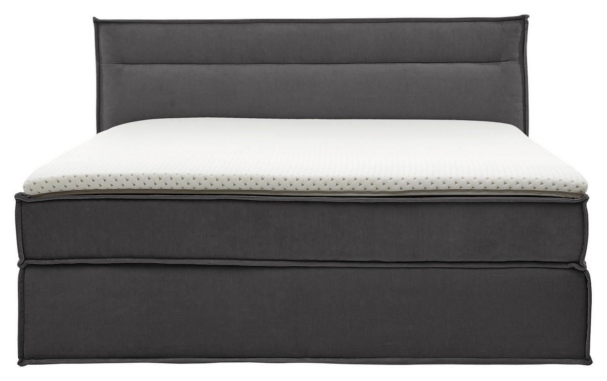 BOXSPRINGBETT 200/200 cm  in Grau  - Schwarz/Grau, Design, Textil (200/200cm) - Musterring