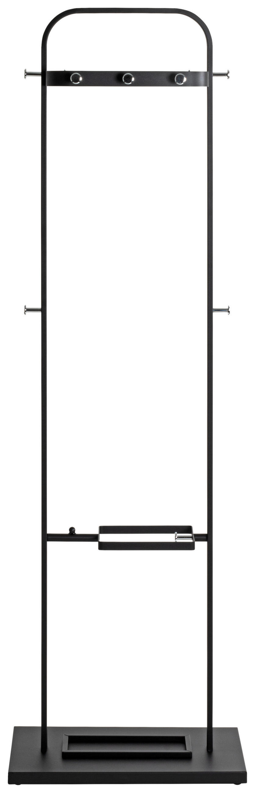 GARDEROBENSTÄNDER in Schwarz, Chromfarben 54/175/33 cm   - Chromfarben/Schwarz, Design, Metall (54/175/33cm)