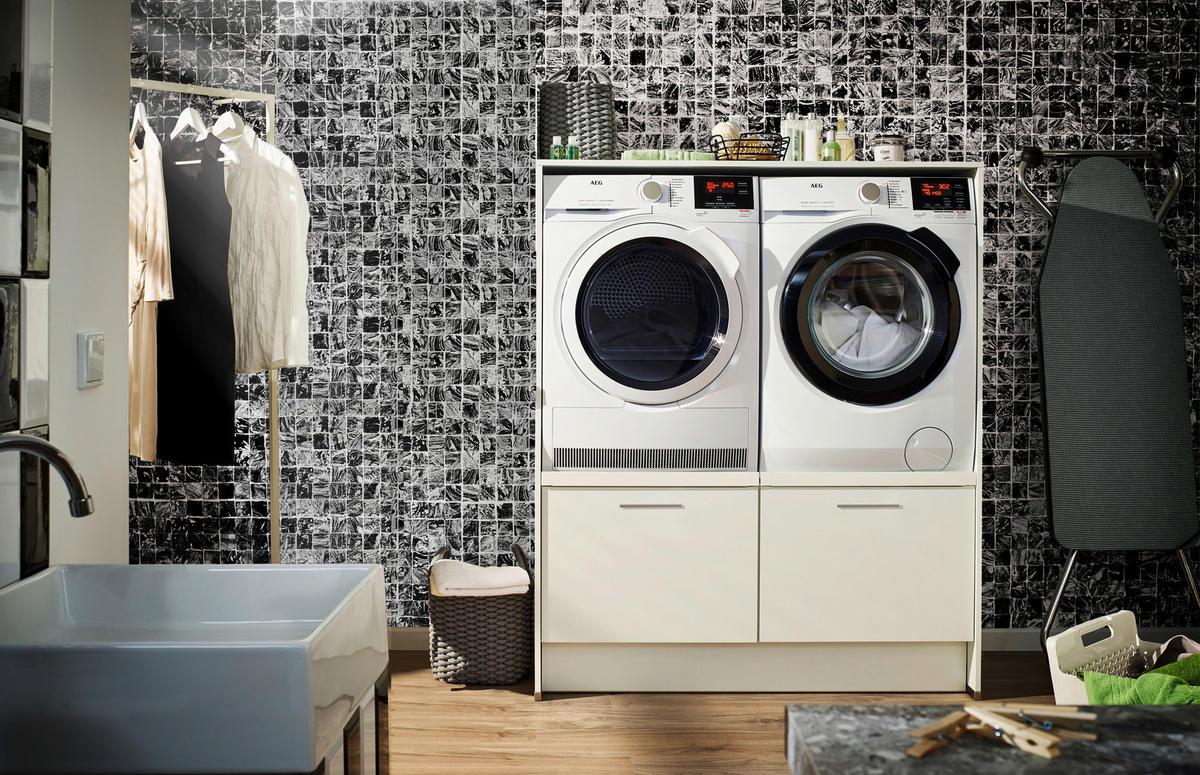 HAUSWIRTSCHAFTSRAUM 124,8/160/60 cm  in Weiß  - Weiß, Design, Holzwerkstoff (124,8/160/60cm) - Pino