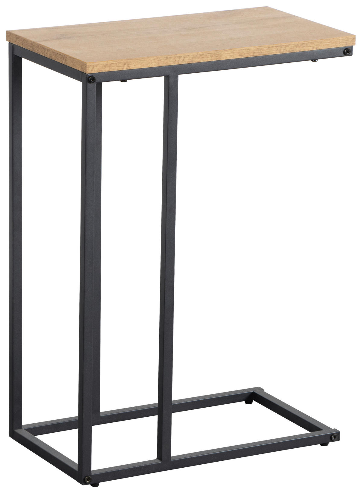 KISASZTAL fém, faalapú anyag 45/25/64 cm  - fekete/tölgyfa, Basics, faalapú anyag/fém (45/25/64cm) - Xora